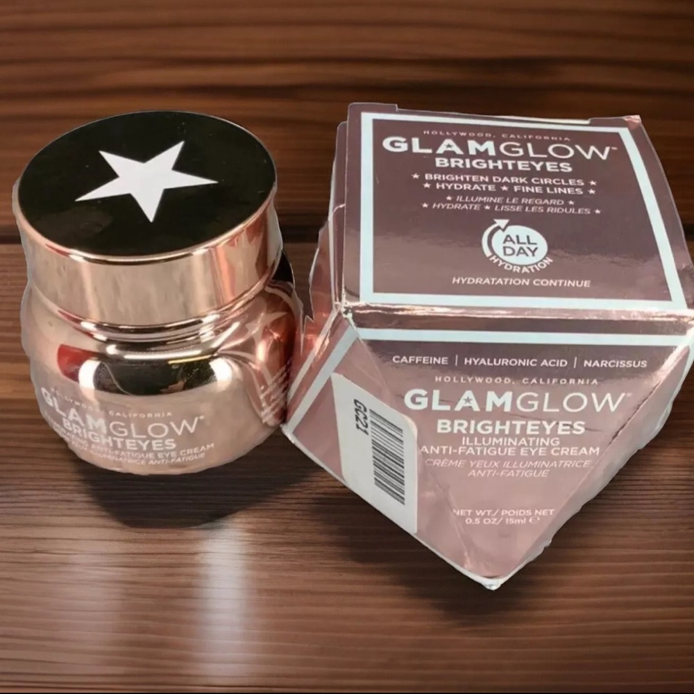 GlamGlow BrightEyes Illuminating Anti-Fatigue Eye Cream Factory Sealed .5oz Full